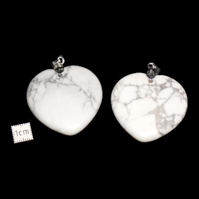 Howlite - pendentif coeur (Lot de 10 pièces) 