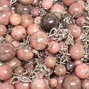 Rhodonite - Boucles d'oreilles en grappes (Lot de 10 pièce) 