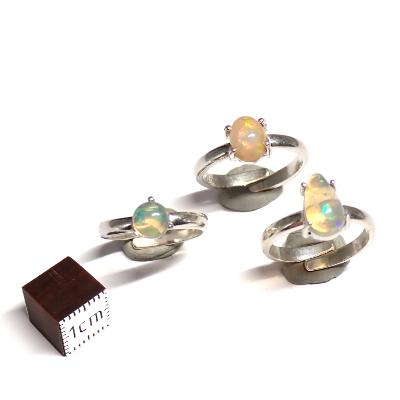 Opale d'Ethiopie Bague Réglable en Argent 15762 (Lot de 3 pièce)