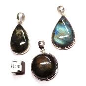 Labradorite Pendentifs Argent (Lot de 3 pièces) 2625