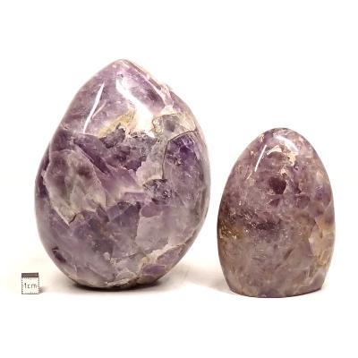 Améthyste à Chevrons - Forme libre n°02 (Lot de 2 pièces)