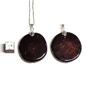 Grenat Rouge - pendentif mini pierre plate