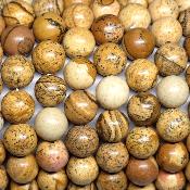 Jaspe Paysage - Bracelets Boules (Lot de 5 pièces)