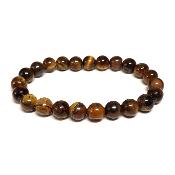 Oeil de Tigre - Bracelet Boule 8 mm Qualité A (Lot de 5 pièces)