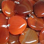 Cornaline - pendentif coeur (Lot de 10 pièces) 