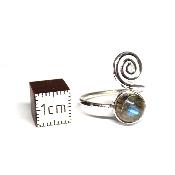Labradorite - Bagues Spirale Réglable en Argent (Lot de 5 pièce)