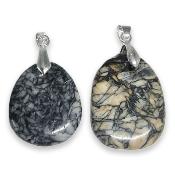 Pinolite - pendentif mini pierre plate