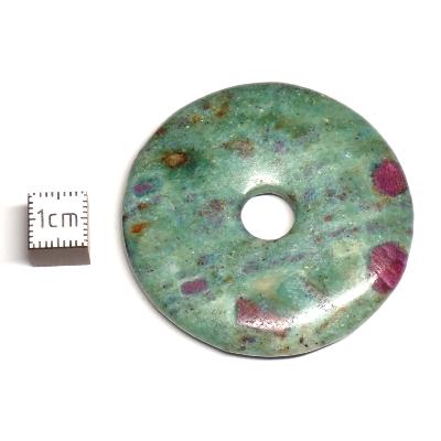 Rubis sur Fuchsite - Donut 5 cm Ø  (Lot de 5 pièces) 