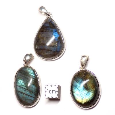 Labradorite Pendentifs Argent (Lot de 3 pièces) 15753
