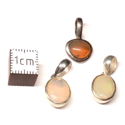 Opale d'Éthiopie Pendentifs Argent (Lot de 3 pièces) 2882
