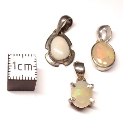 Opale d'Éthiopie Pendentifs Argent (Lot de 3 pièces) 2883