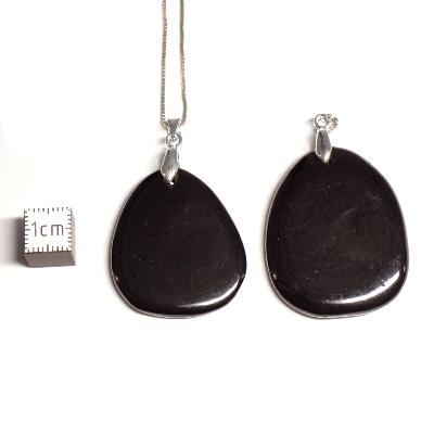 Jais - pendentif mini pierre plate