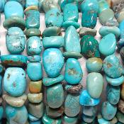 Turquoise - Bracelets pierres roulées (Lot de 10 pièces)