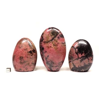 Rhodonite - Forme libre n°10 (Lot de 3 pièces)