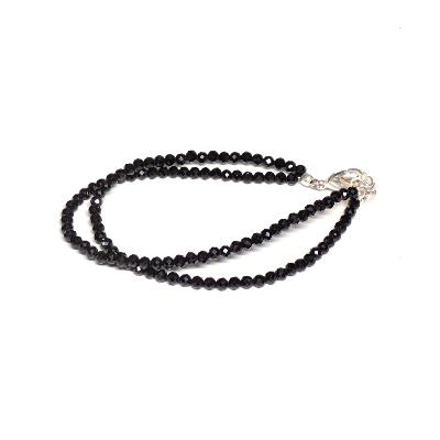 Spinelle noir - Bracelet Boule facettée 3 mm (Lot de 1 pièce)