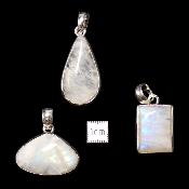Pierre de Lune Bleutée Pendentifs Argent (Lot de 3 pièces) 15750