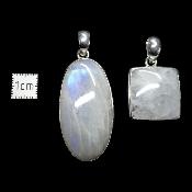 Pierre de Lune Bleutée Pendentifs Argent (Lot de 2 pièces) 2631