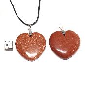 Pierre de Soleil Synthétique - pendentif coeur (Lot de 10 pièces) 
