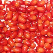 Corail Rouge - Fil de perles Grain de Café (Lot de 65 perles)