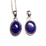 Lapis Lazuli - Pendentif en Argent (Lot de 3 pièce)