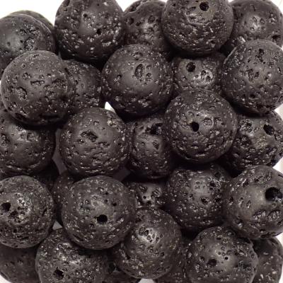 Pierre de Lave - Fil de perles 10 mm (Lot de 35 perles)