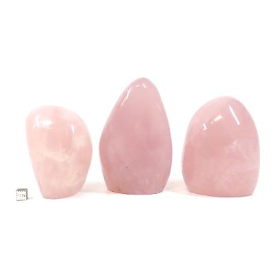 Quartz Rose - Forme libre n° 18 (Lot de 3 pièces)