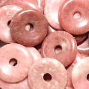 Thulite qualité "A" - Donut 3 cm Ø (Lot de 10 pièces)  