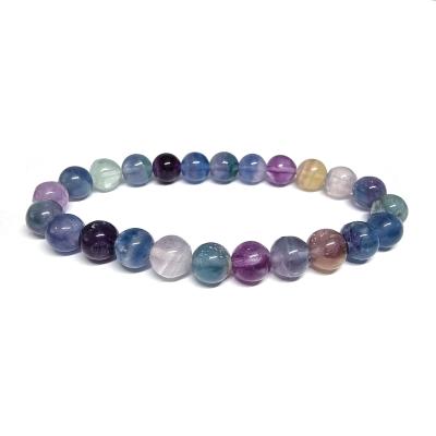Fluorine Multicolore Foncée - Bracelet Boule 6 mm (Lot de 5 pièces)
