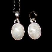 Pierre de Lune Bleutée - Pendentif en Argent (Lot de 3 pièce)