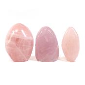 Quartz Rose - Forme libre n° 09 (Lot de 3 pièces)