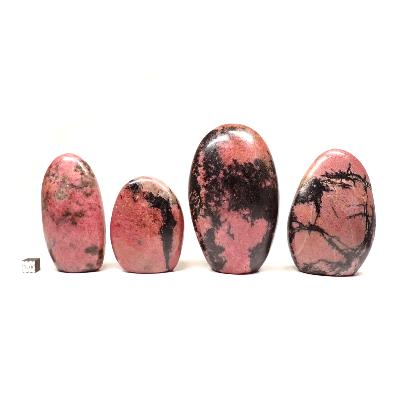 Rhodonite - Forme libre n°08 (Lot de 4 pièces)