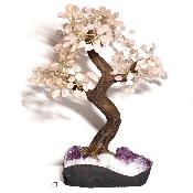 Arbre en pierre de Quartz Rose base Améthyste du Brésil Lot n°2608