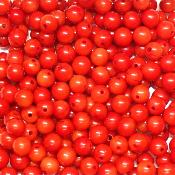 Corail Rouge - Fil de perles 4 mm (Lot de 100 perles)