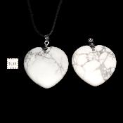 Howlite - pendentif coeur (Lot de 10 pièces) 