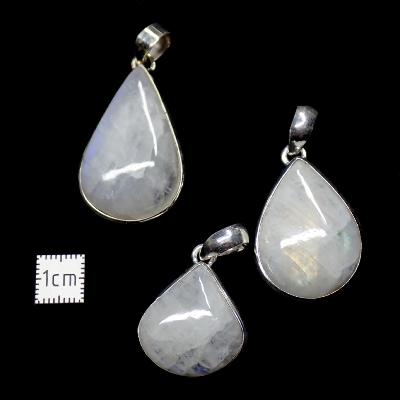 Pierre de Lune Bleutée Pendentifs Argent (Lot de 3 pièces) 2628