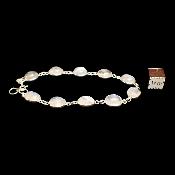 Pierre de Lune Bleutée - Bracelet Ovale en Argent (Lot de 3 pièce)