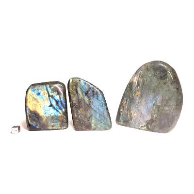 Labradorite "E" - Forme libre n°17 ( Lot de 3 pièces )