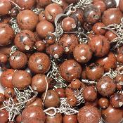 Obsidienne Acajou - Boucles d'oreilles en grappes (Lot de 10 pièce) 