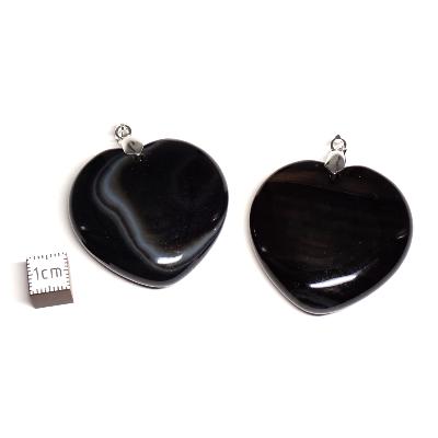 Onyx - pendentif coeur (Lot de 10 pièces) 