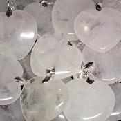 Cristal de Roche - pendentif coeur (Lot de 10 pièces) 