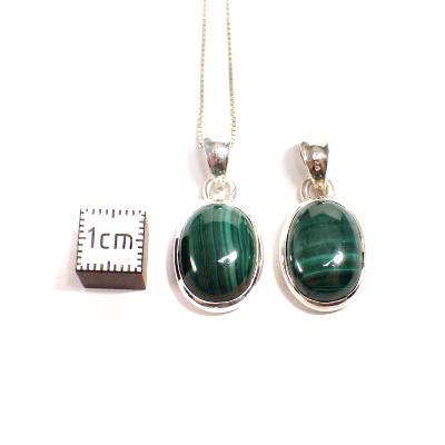Malachite - Pendentif en Argent (Lot de 3 pièce)
