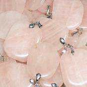 Quartz Rose - Pendentif Mini pierre plate