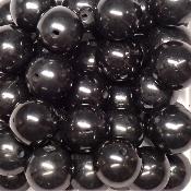 Shungite - Fil de perles 10 mm (Lot de 40 perles)