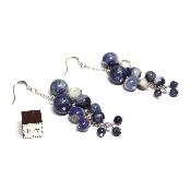 Sodalite - Boucles d'oreilles en grappes (Lot de 10 pièce) 