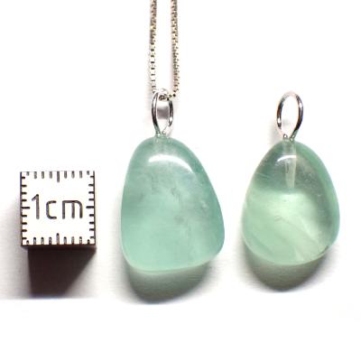 Fluorine Verte - Pendentif pierre roulée (Lot de 20 pièces) 