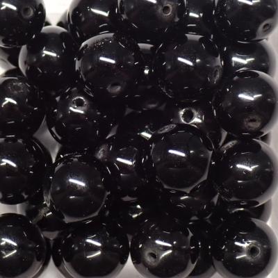 Jais - Fil de perles 10 mm (Lot de 40 perles)