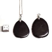 Jais - pendentif mini pierre plate