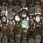 Labradorite - Bracelets pierres roulées carrées (Lot de 5 pièces)