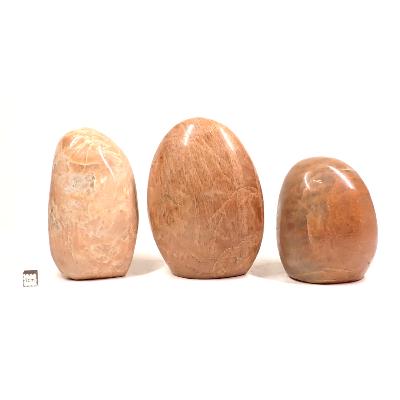 Pierre de Lune Orange - Forme libre n° 06 (Lot de 3 pièces)