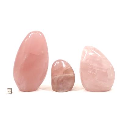 Quartz Rose - Forme libre n° 12 (Lot de 3 pièces)